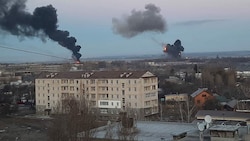 Explosionen beim Flughafen Chuguev in Charkiw (Bild: zVg)