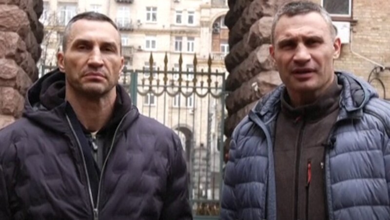 Kiews Bürgermeister Vitali Klitschko (rechts) und sein Bruder Wladimir kämpfen den Kampf ihres Lebens. (Bild: AFP )