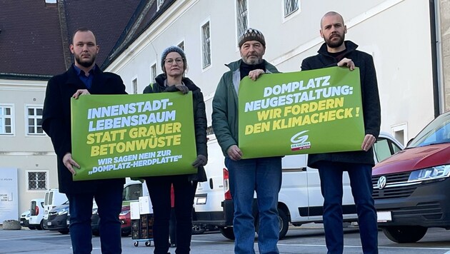 Die Grünen wollen einen klimafreundlicheren Domplatz. (Bild: Grüne St. Pölten)