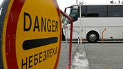 Warnschild an der Grenze der Tschernobyl-Sperrzone