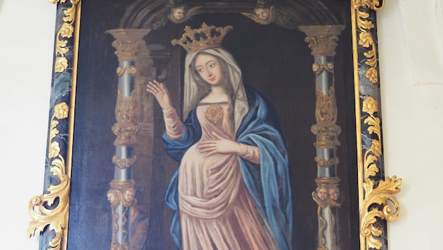 Einzigartiger Kulturschatz in der Kapelle – eine hochschwangere lebensgroße Madonna. (Bild: Gabriele Moser)
