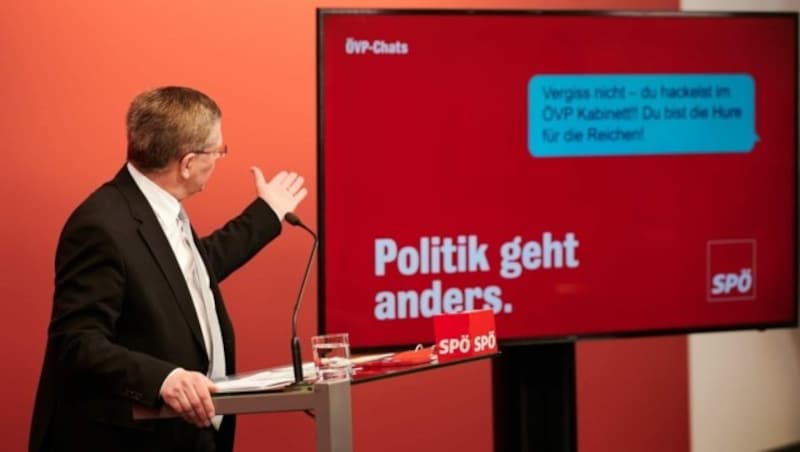 Kurz vor dem Start des U-Ausschusses greift die SPÖ noch einmal die Chats von ÖVP-Politikern auf. (Bild: Facebook/SPÖ)