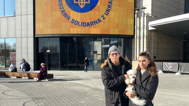 René Schwarzgruber und seine ukrainische Freundin Sasha sind sicher in Warschau angekommen. (Bild: zvg/Schwarzgruber)