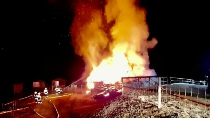 Um das Feuer unter Kontrolle zu bringen mussten neben der Feuerwehr Pernegg auch die Feuerwehren Bruck-Stadt, Kapfenberg-Stadt, Breitenau und die Betriebsfeuerwehr Böhler ausrücken. (Bild: Freiwillige Feuerwehr der Stadt Bruck an der Mur)