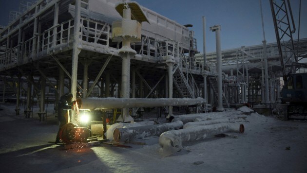 Öl- Förderplattform im russischen Murmansk (Archivbild) (Bild: AFP)