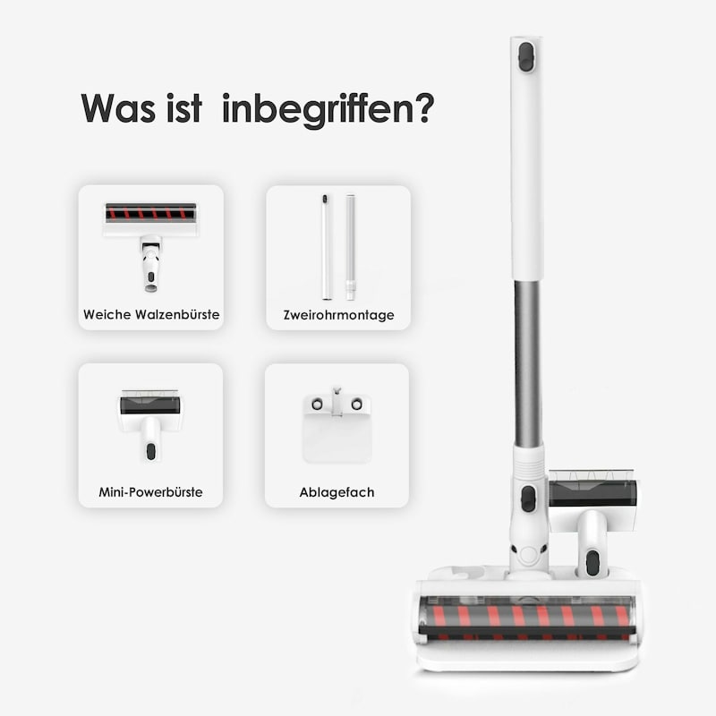 Mit dem optionalen Multitasker-Kit lässt sich der Handstaubsauger in einen vollwertigen Akku-Staubsauger verwandeln. (Bild: Tineco)