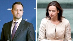 Meinungsforscherin und Ex-Familienministerin Sophie Karmasin (re.) sitzt in Untersuchungshaft. Ex-ÖBAG-Chef Thomas Schmid wurde am Montag mehrere Stunden einvernommen. (Bild: Krone KREATIV; APA)