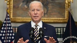 Mit dem Öl-Importstopp reagiert Biden auch auf Druck aus dem US-Parlament. (Bild: APA/AFP/Jim Watson)
