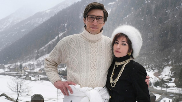 Im Hollywoodfilm „House of Gucci“ sind Adam Driver und Lady Gaga als Maurizio Gucci und Patrizia Reggiani zu sehen. (Bild: Fabio Lovino/MGM via AP)