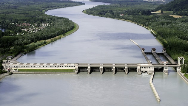 Das Wasserkraftwerk Abwinden-Asten an der Donau (Bild: Verbund)