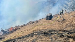 Das Feuer erstreckt sich über eine Fläche von einem Hektar. (Bild: Bfkdo Spittal)