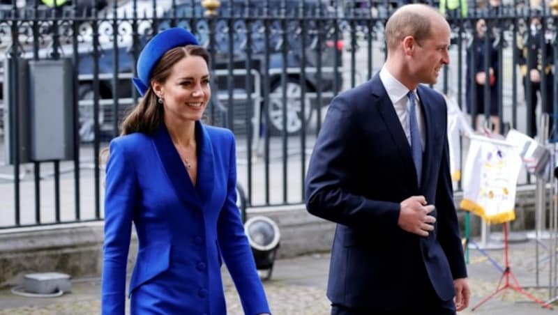 Herzogin Kate und Prinz William beim Gottesdienst zum Commonwealth Day (Bild: AFP )