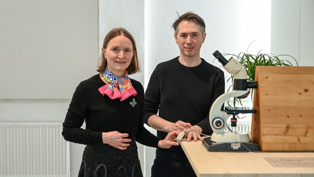 Christa Sommerer und Laurent Mignonneau arbeiten an der Schnittstelle von Digitalem und Biologie. (Bild: Wenzel Markus)