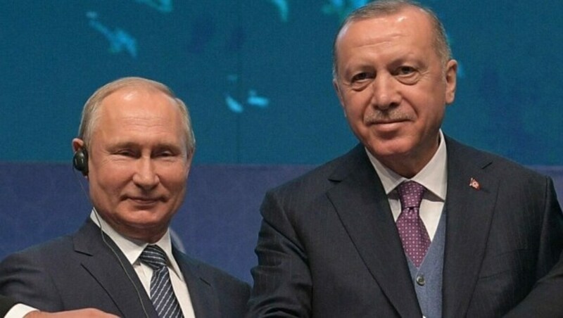 von links: Wladimir Putin und Recep Tayyip Erdogan (Bild: AFP)