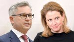 Finanzminister Brunner und NEOS-Chefin Meinl-Reisinger (Bild: APA/Hans Punz,Roland Schlager)