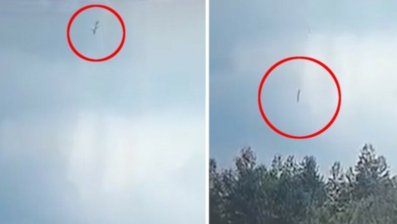 Ein Video zeigt das Flugzeug, wie es fast senkrecht vom Himmel stürzt. (Bild: kameraOne (Screenshot))