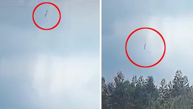 Ein Video zeigt das Flugzeug, wie es fast senkrecht vom Himmel stürzt.