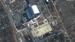 Luftaufnahme der Atomanlage Tschernobyl (Bild: APA/AFP/Satellite image ©2022 Maxar Technologies)