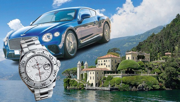 Luxus-Limousinen, teure Uhren und Villen: „Die Betrüger sind Meister der Maskerade“, charakterisiert ein Ermittler. (Bild: Bentley Motors Krone KREATIV)