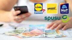 (Bild: Krone KREATIV; stock.adobe.com, HoT, Lidl Connect, Spusu, Yesss)