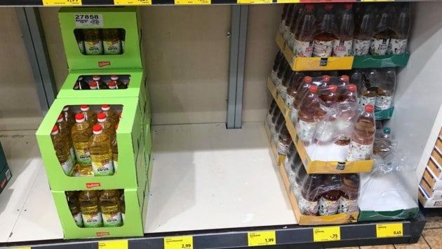 Los estantes con aceite de cocina actualmente están mal abastecidos.  (Imagen: privado)