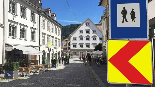 Autofreie Zone: In der Bregenzer Innenstadt haben Fußgänger künftig Vorrang. (Bild: Stadt Bregenz)