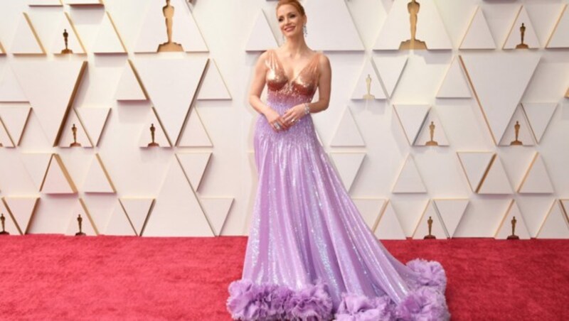 Jessica Chastain in Gucci (Bild: AFP)