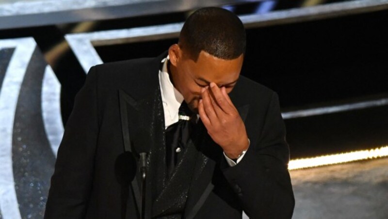 Will Smith weint nach seinem Oscar-Sieg. (Bild: Photo by Robyn Beck/AFP)