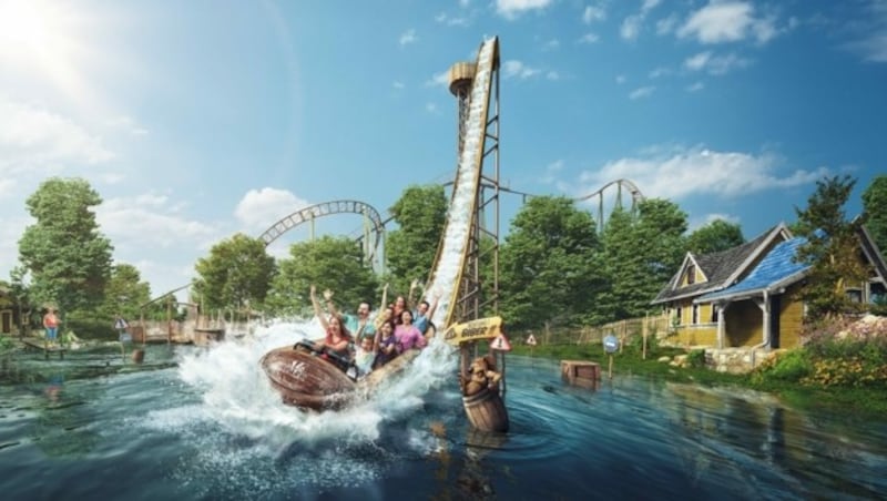 Die neue Wildwasserbahn Biberburg sorgt ab dem Frühjahr für den ultimativen Fahrspaß im Familypark. (Bild: Familypark)