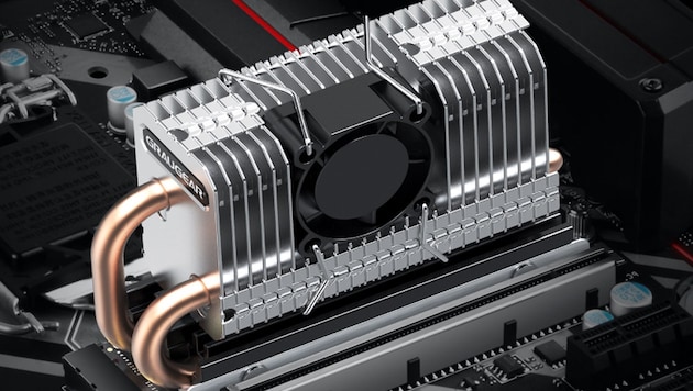 Der Hersteller Graugear hat bereits SSD-Aktivkühler im Sortiment: Sie könnten in Zukunft bei Hochleistungs-SSDs unverzichtbar sein, erwartet der SSD-Zulieferer Phison. (Bild: graugear.de)