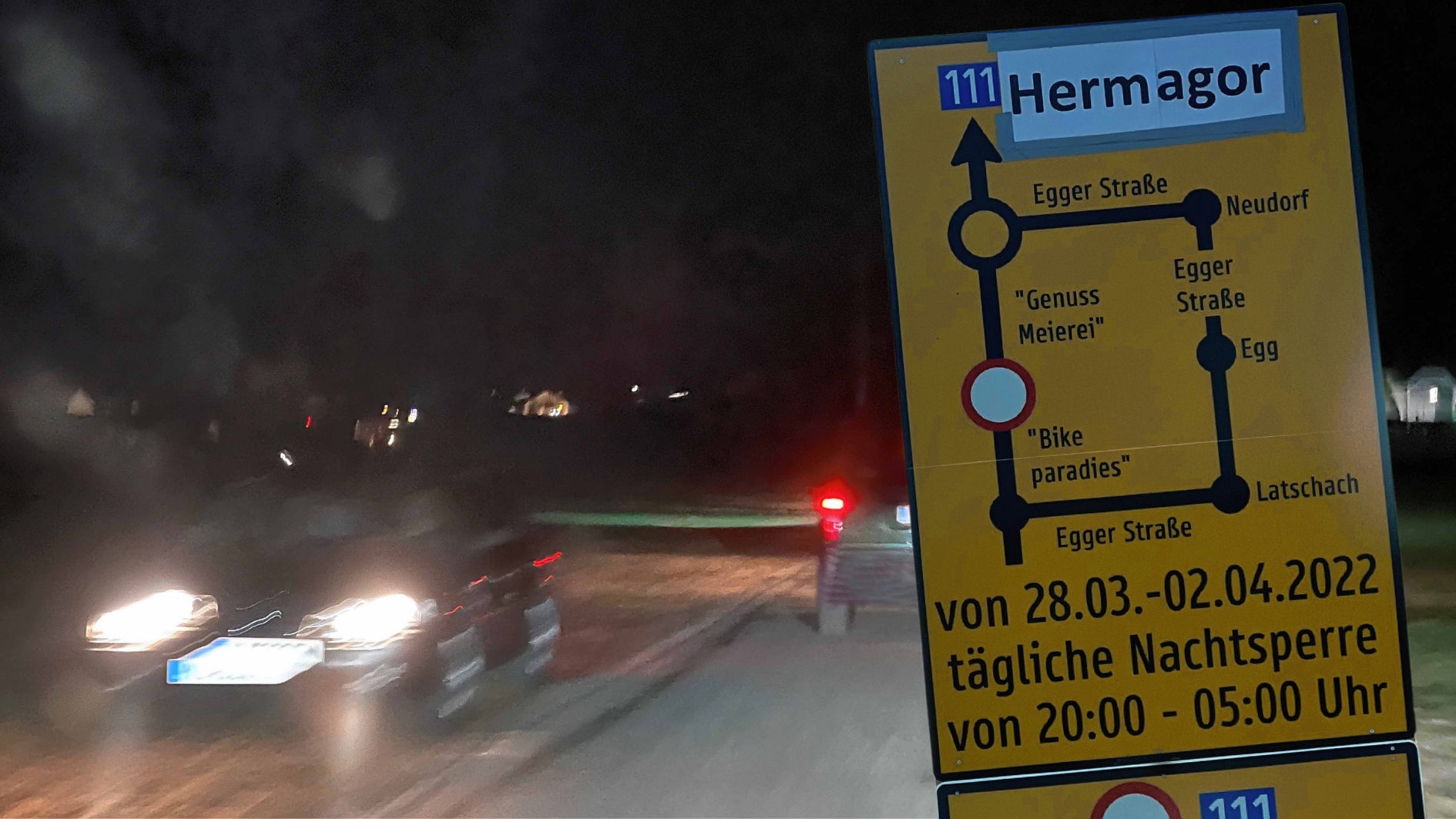 Diese Verkehrstafel sorgt derzeit für Chaos im Kärntner Gailtal. (Bild: Hannes Wallner)