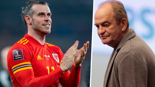 Gareth Bale (li.) und Herbert Prohaska (Bild: GEPA)
