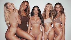 Kim Kardashian holte für ihre Wäschemarke Skims die Ex-Model-Engel Candice Swanepoel, Tyra Banks, Heidi Klum und Alessandra Ambrosio vor die Kamera. (Bild: twitter.com/KimKardashian)
