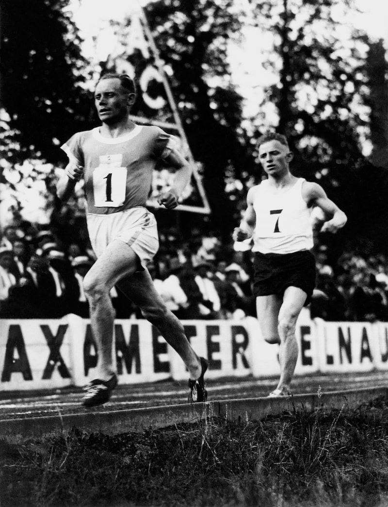 Paavo Nurmi, eine der ganz großen Leichtathletik-Legenden, im 5000-m-Rennen von Weltklasse Zürich 1928. (Bild: Weltklasse Zürich)