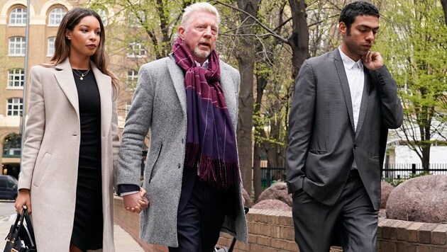 Boris Becker mit Lilian de Carvalho Monteiro und Sohn Noah (Bild: Copyright 2022 The Associated Press. All rights reserved)