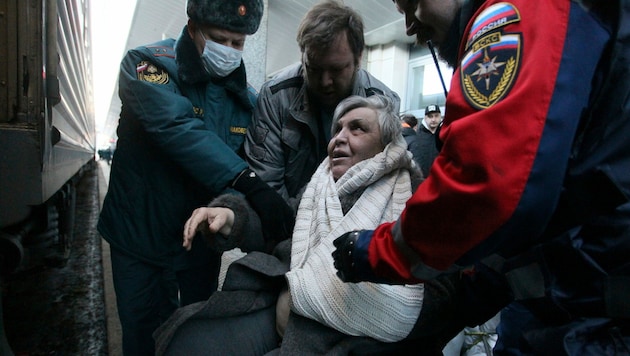 Flüchtlinge aus Mariupol kamen in der russischen Millionenstadt Nischni Nowgorod an. (Bild: The Associated Press)