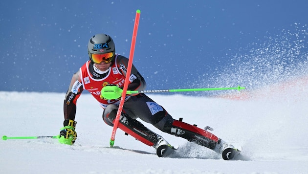 Timon Haugan holte in Peking Bronze mit Norwegen im Teamevent, fuhr in der abgelaufenen Weltcupsaison im Slalom zweimal in die Top-10 und hat einen zweiten Platz beim Weltcupslalom von Chamonix um Jänner 2020 als bestes Weltcupergebnis zu Buche stehen. (Bild: AFP )