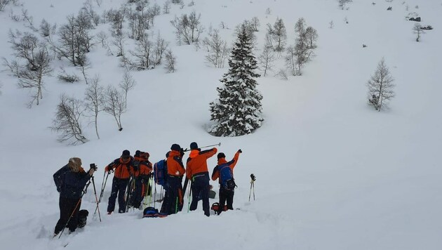 Lawinenabgang am Hochkönig: Bergrettung im Einsatz (Bild: Bergrettung)