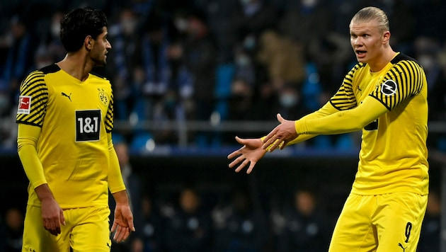 Mahmoud Dahoud (li.), Erling Haaland (re.) (Bild: AFP)