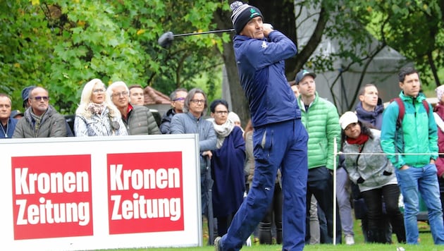 Markus Brier jagt bei der Legends Tour am Murhof den Heimsieg. (Bild: Christian Jauschowetz)