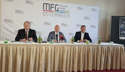 MFG-Spitze Michael Brunner, Todor-Kostic, Gerhard Pöttler (Bild: Partei MFG)