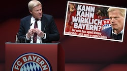 Die „Bild“ stellt Oliver Kahn öffentlich infrage (Bild: AFP, Screenshot bild.de)
