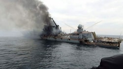 Der russische Raketenkreuzer Moskwa war das Flaggschiff der russischen Schwarzmeerflotte (Bild: OSINT)