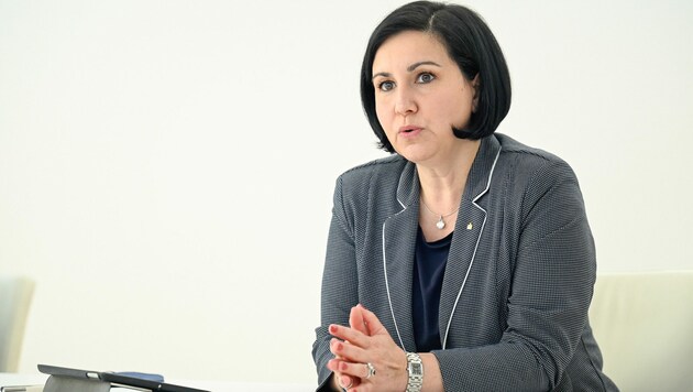 Stefanie Christina Huber, Vorstandsvorsitzende der Sparkasse OÖ. (Bild: Alexander Schwarzl)