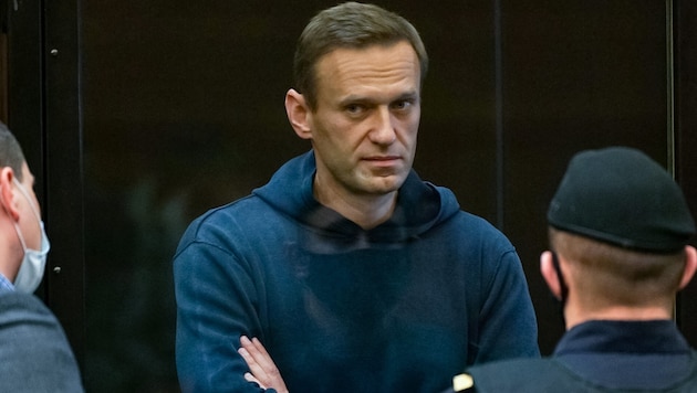 Der russische Oppositionsführer Alexej Nawalny während einer Gerichtsverhandlung in Moskau am 2. Februar 2021 (Bild: AFP)
