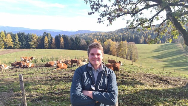 Peter Leitgeb (29) ist Nutztierarzt in Kärnten. (Bild: Peter Leitgeb)
