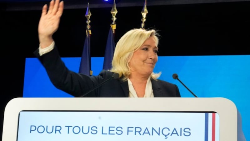 Marine Le Pen nach der Wahl (Bild: AP)