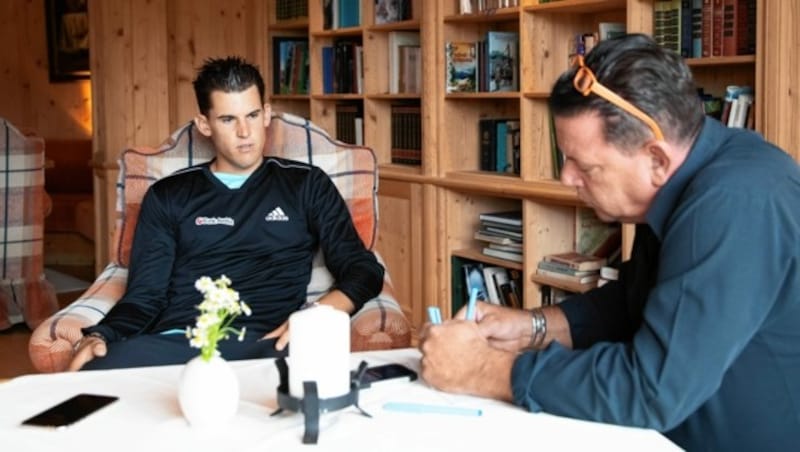 Peter Frauneder beim Interview mit Dominic Thiem (Bild: Andreas Tröster)