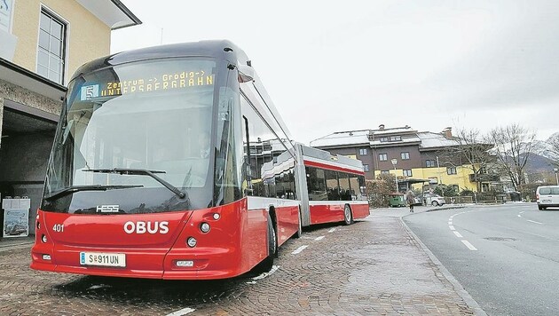 Ein Bus wie auf der Linie 5 Richtung Grödig könnte auch das Lepi anfahren. (Bild: Tschepp Markus)