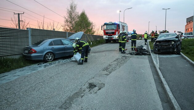 Crash in Enns (Bild: laumat.at/Matthias Lauber)